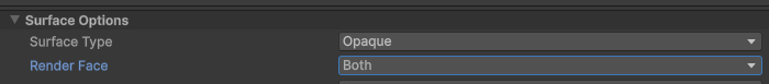 Built-In ShaderGraph render face setting