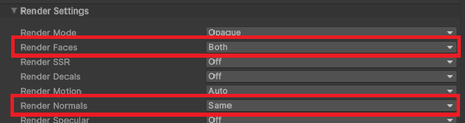 TVE render normals setting
