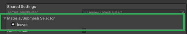 Submesh selection