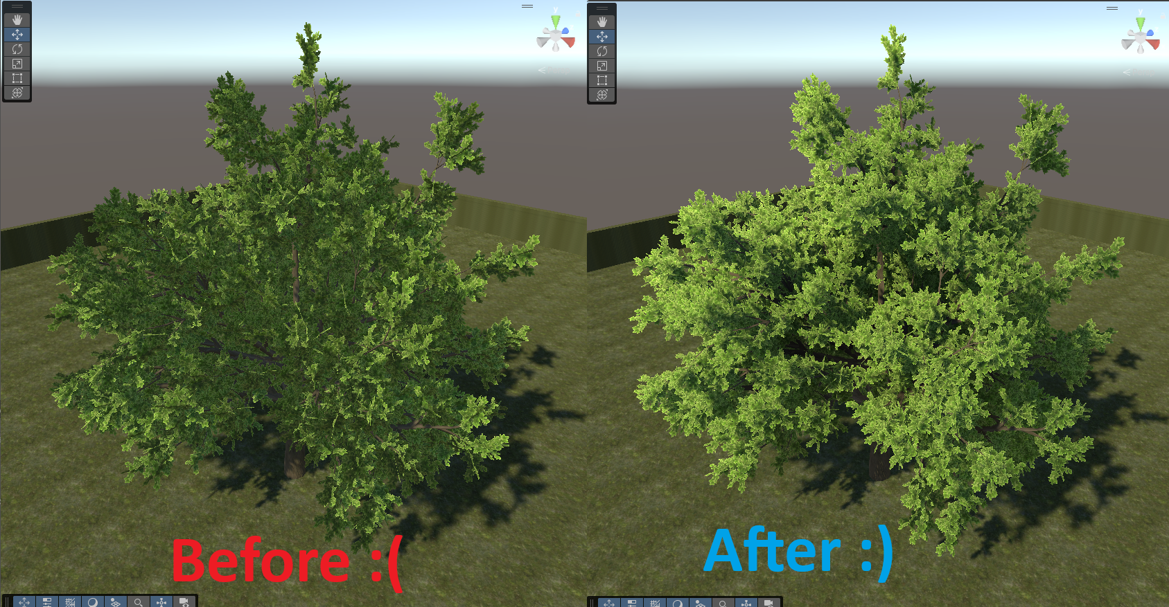 Tree — before and after